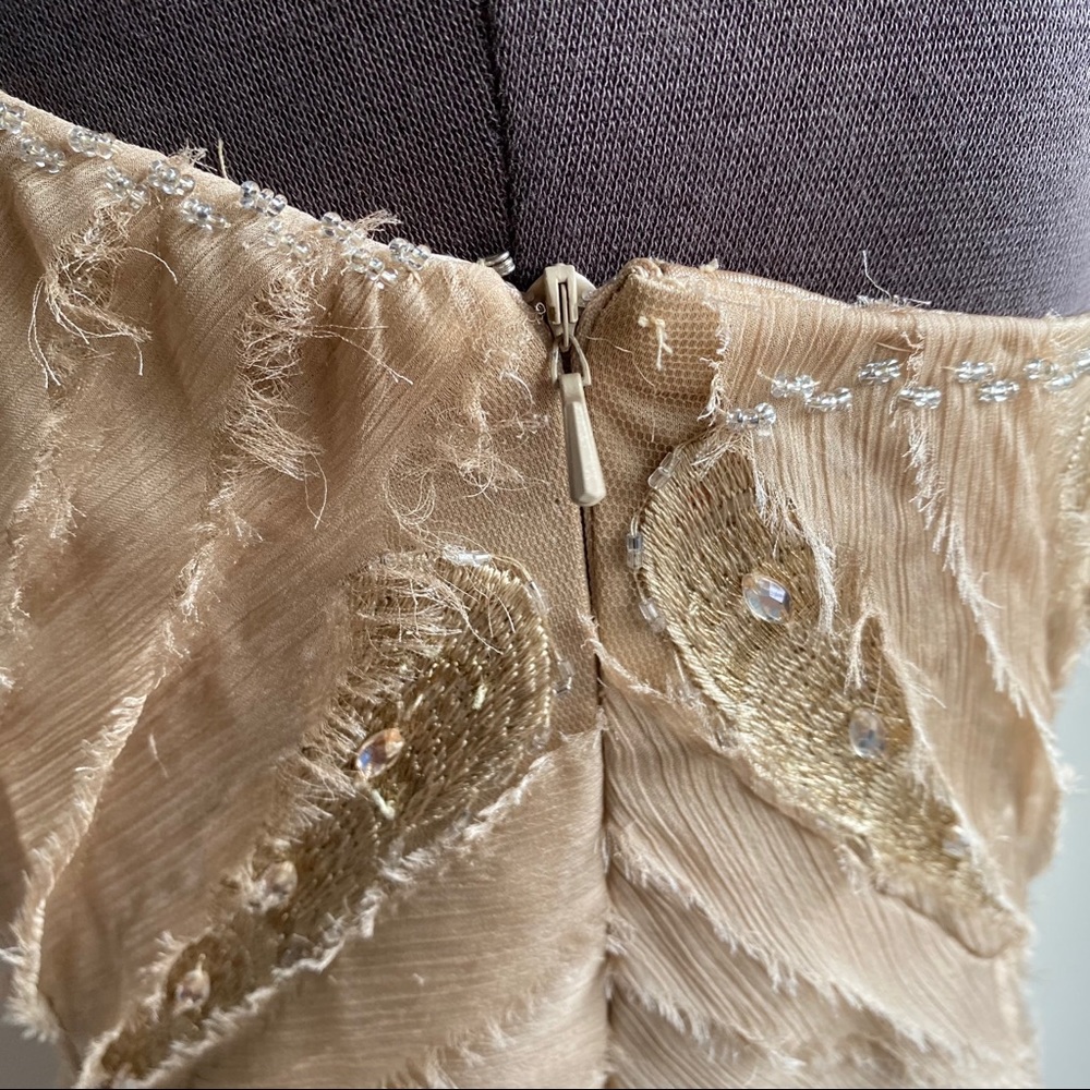 Sue Wong sz 8 beaded peacock midi dress - Picture 6 of 9